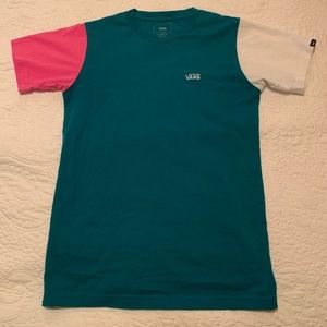 vans colour block woman’s tshirt. xsmall. more of a form fitting shirt